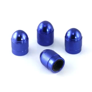 Tappi valvola pneumatici in alluminio anodizzato (blu)